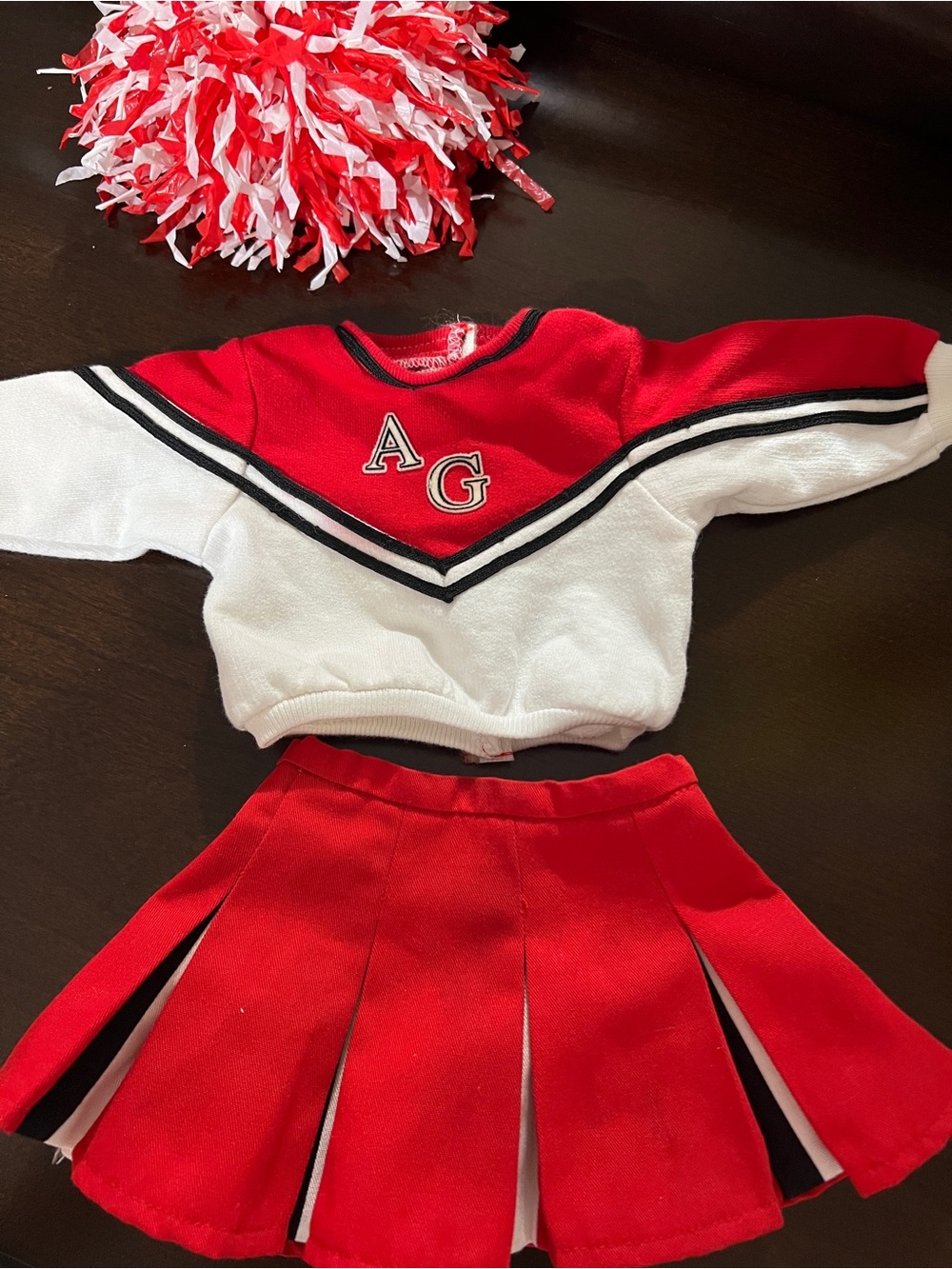 Vintage American Girl Pleasant Red/White Cheerleading Outfit for 18” AG Doll